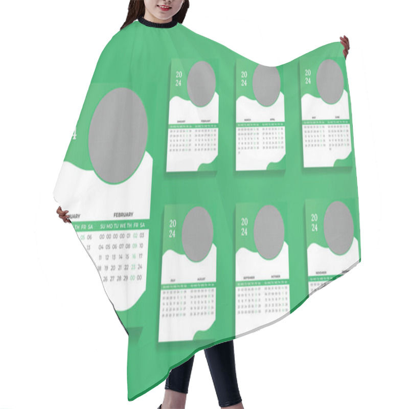 Personality  Unique Calendar Design Template Hair Cutting Cape