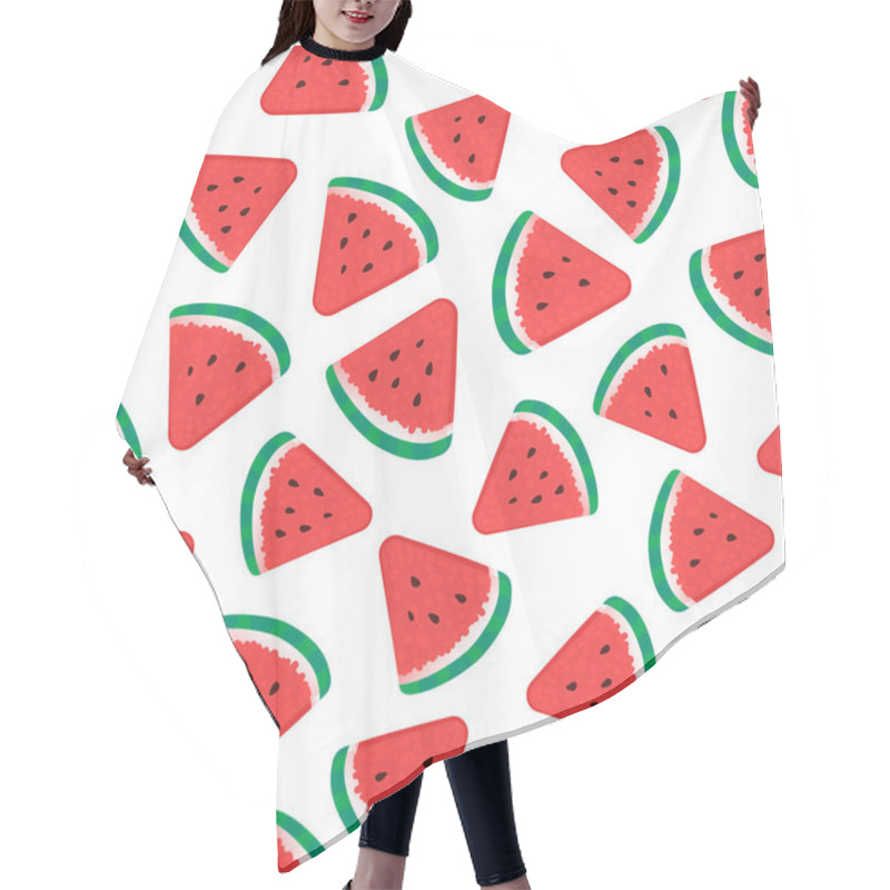 Personality  Watermelon Pieces. Seamless Pattern. Vector Illustration Isolated On White Hair Cutting Cape