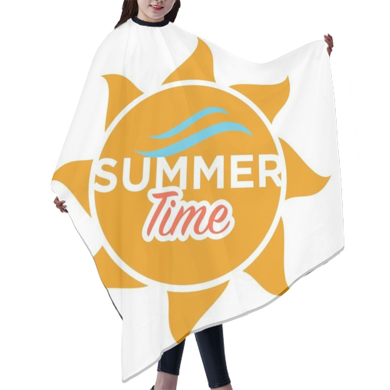 Personality  Sun With Summer Time Words Inside Hair Cutting Cape