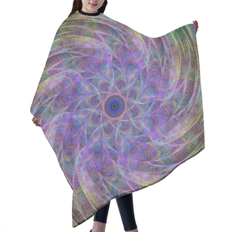 Personality  Computer Generated Spiral Fractal Background Hair Cutting Cape