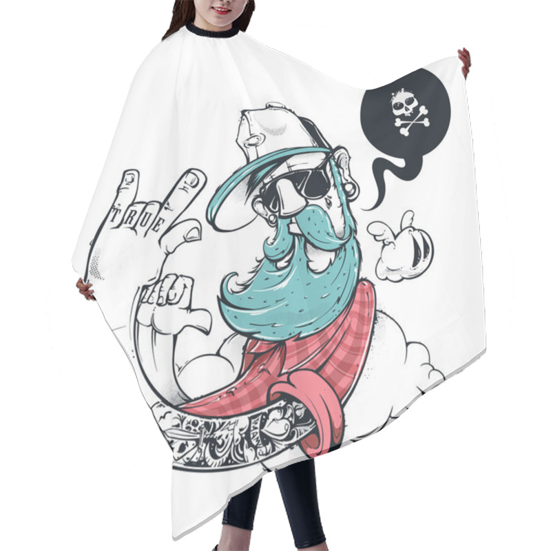 Personality  Hipster Graffiti Illustration Hair Cutting Cape