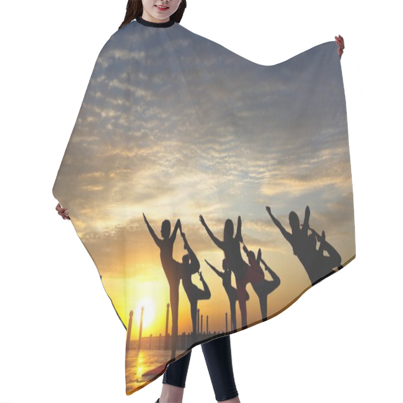 Personality  A Group Of Women Doing Yoga At Sunrise Near The Sea Hair Cutting Cape