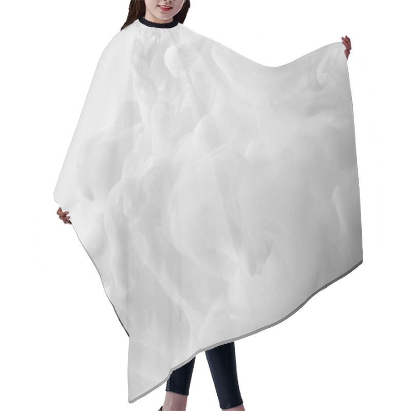 Personality  Abstract White Swirls Of Acrylic Paint On White Background Hair Cutting Cape