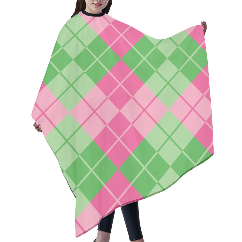 Personality  Argyle In Pink And Green Hair Cutting Cape