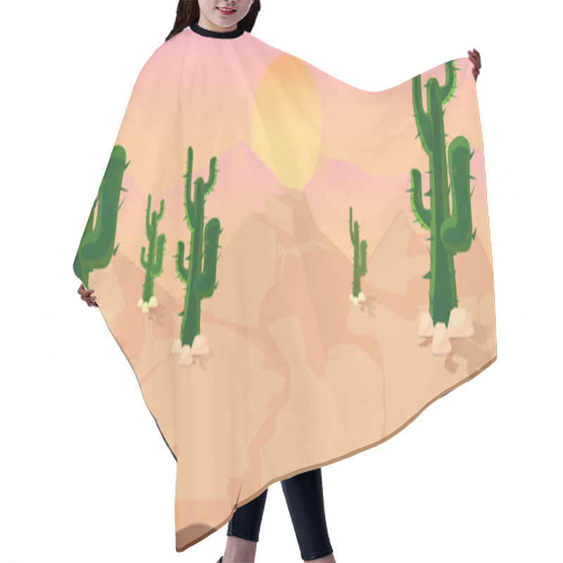 Personality  Cactuses Game Background Hair Cutting Cape