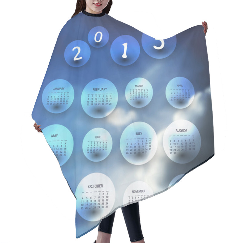 Personality  Calendar 2015 - Template Illustration With Blurred Background Hair Cutting Cape