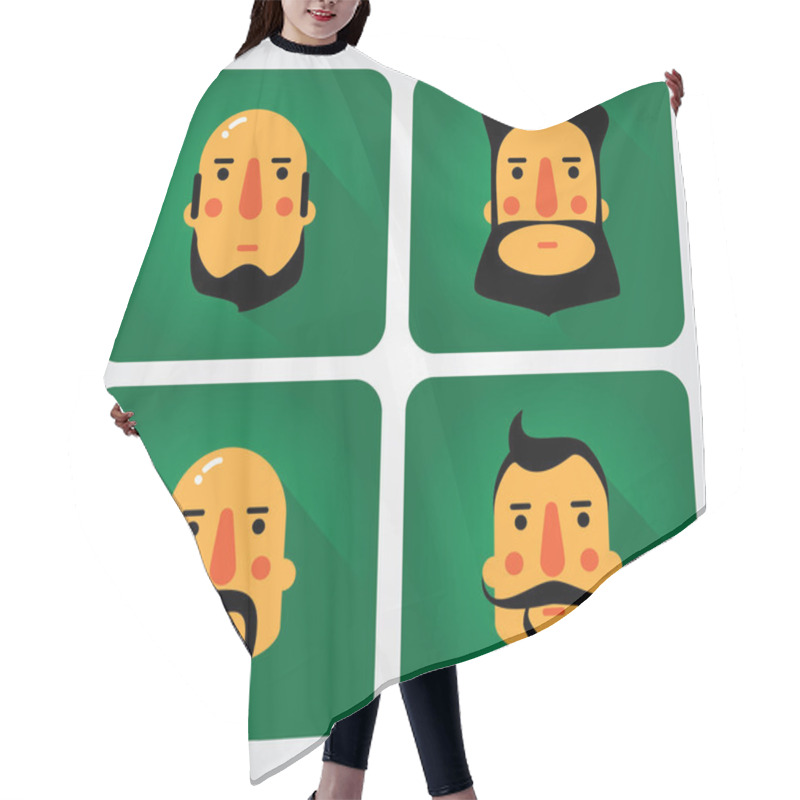 Personality  Simple Web Illustration: Beards And Mustaches Hair Cutting Cape