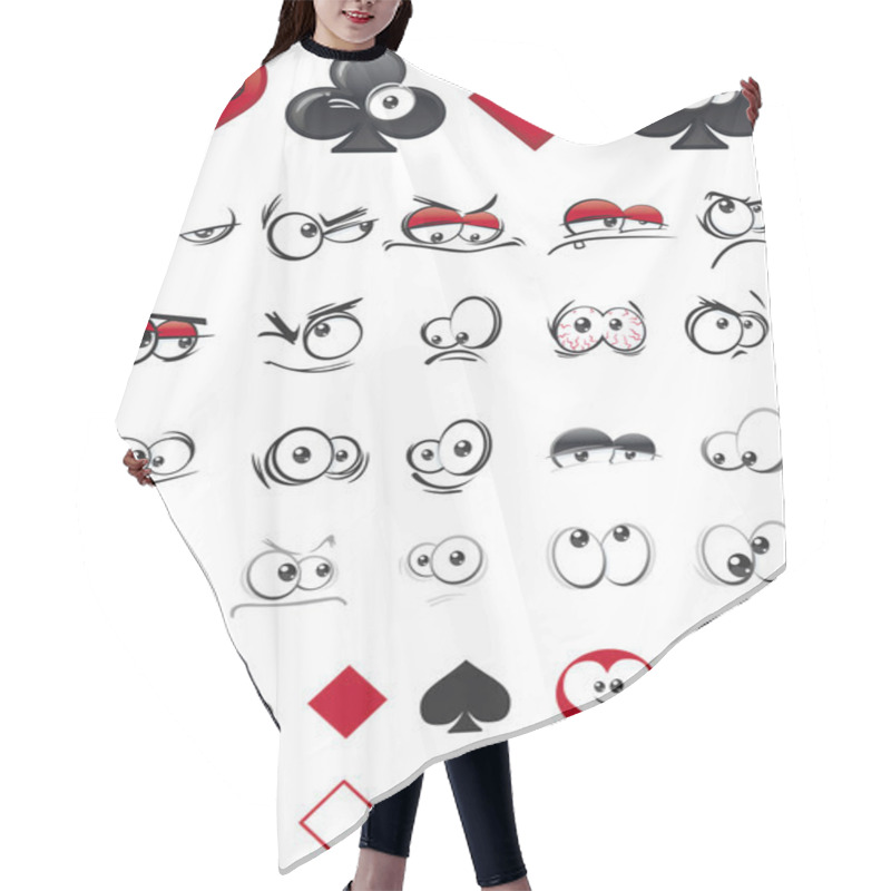 Personality  Cartoon Playing Card Faces Hair Cutting Cape