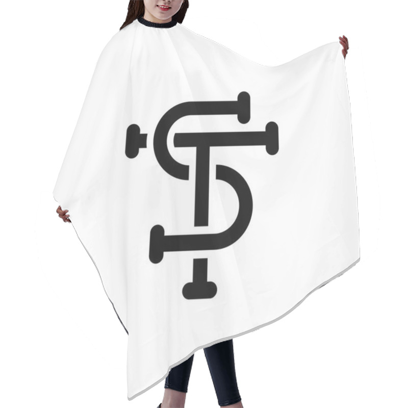 Personality  ST Initial Letters Logo Hair Cutting Cape