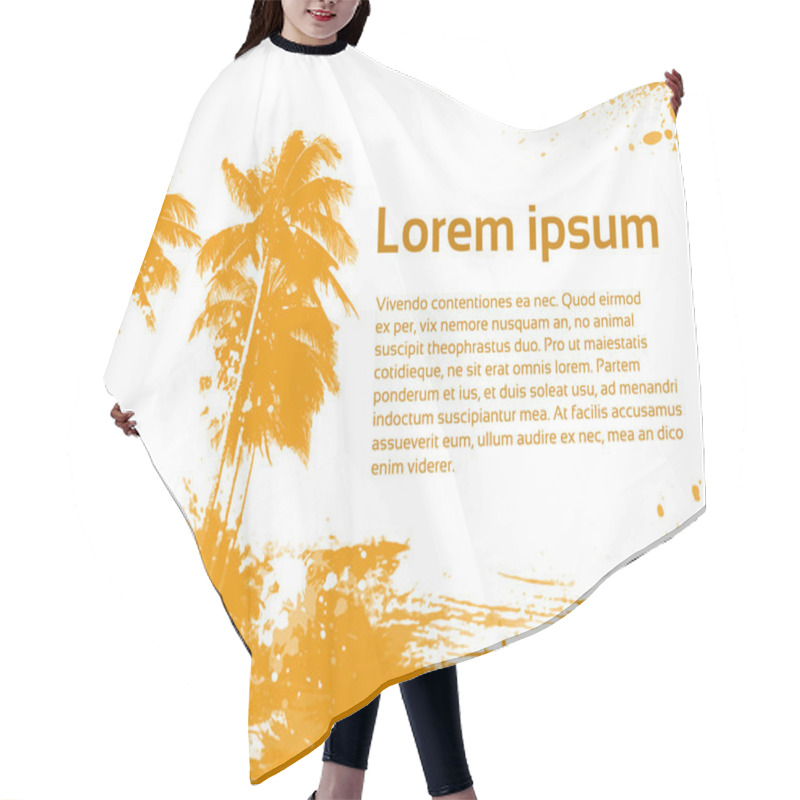 Personality  Palm Trees Tropical Island Hair Cutting Cape