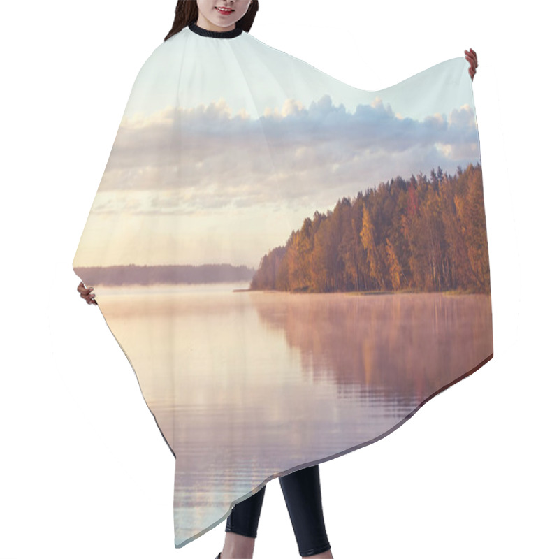 Personality  Autumn Lake In Sunrise Hair Cutting Cape