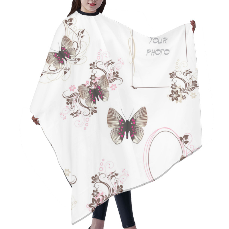 Personality  Frames Coffee Stripped Butterfly Hair Cutting Cape