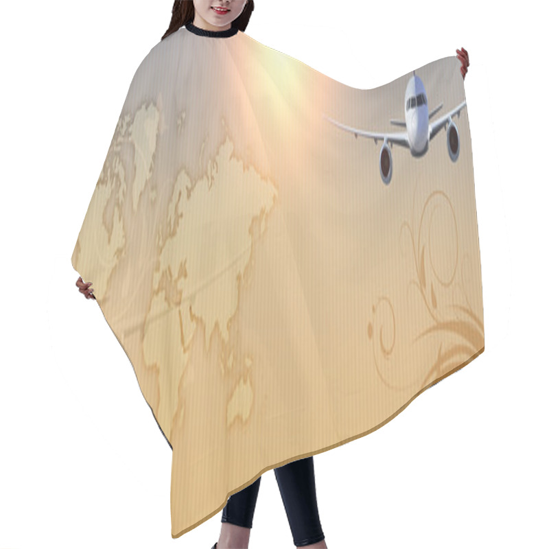 Personality  Futuristic Background. Hair Cutting Cape