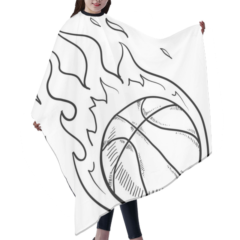 Personality  Basketball Excitement Sketch Hair Cutting Cape