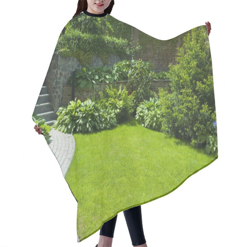 Personality  Detail Of A Botanical Garden. Hair Cutting Cape