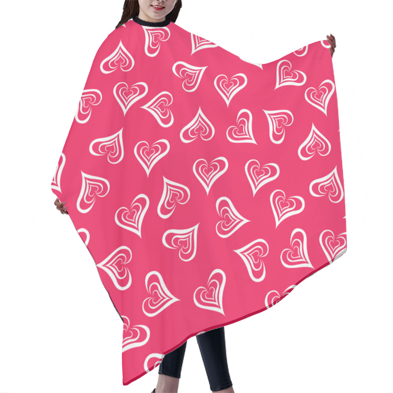 Personality  Seamless Hearts Pattern Hair Cutting Cape