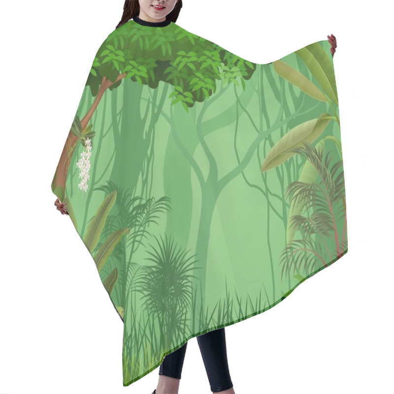 Personality  Illustration Of Forest Background Hair Cutting Cape