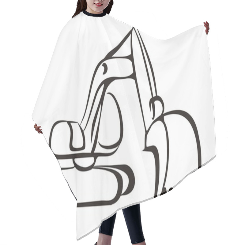 Personality  Excavator Symbol Hair Cutting Cape