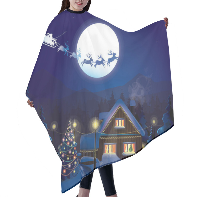 Personality  Santa Claus Sleigh, Vector Hair Cutting Cape