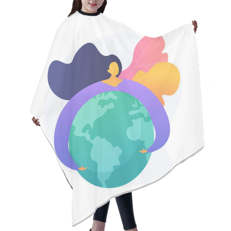 Personality  Earth Day Abstract Concept Vector Illustration. Hair Cutting Cape