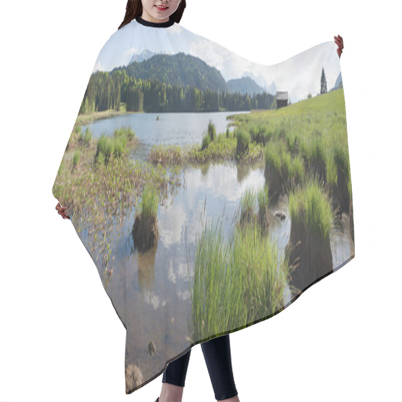 Personality  Idyllic Lake Geroldsee With Marshy Lakeside And Bogbean Plants I Hair Cutting Cape