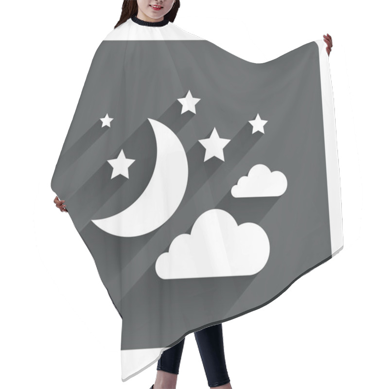 Personality  Moon, Clouds And Stars Sign Icons Hair Cutting Cape