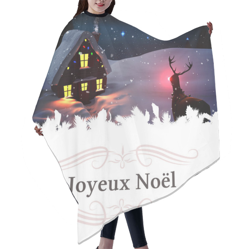 Personality  Border Against Christmas House In The Snow Hair Cutting Cape