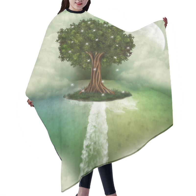 Personality  Tree In A Fantasy Landscape Hair Cutting Cape