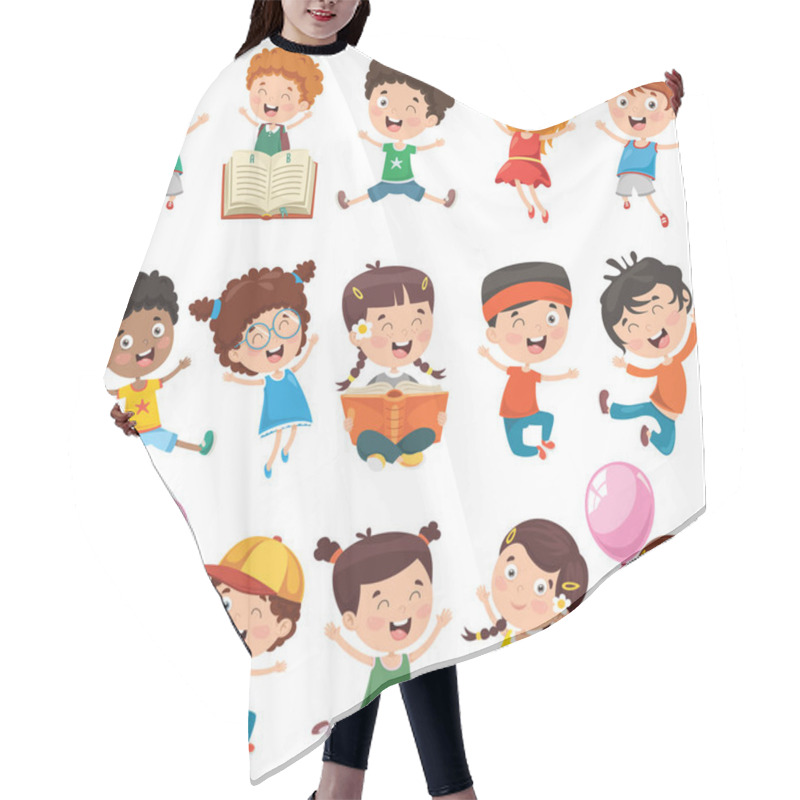 Personality  Collection Of Little Cartoon Children Hair Cutting Cape