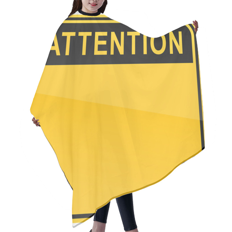 Personality  Yellow Warning Blank Attention Sign On A White Background Hair Cutting Cape