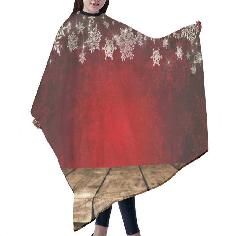 Personality  Christmas Wooden Table Background Hair Cutting Cape