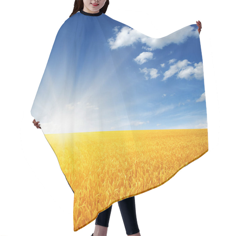 Personality  Wheat Field And Sun In The Sky Hair Cutting Cape