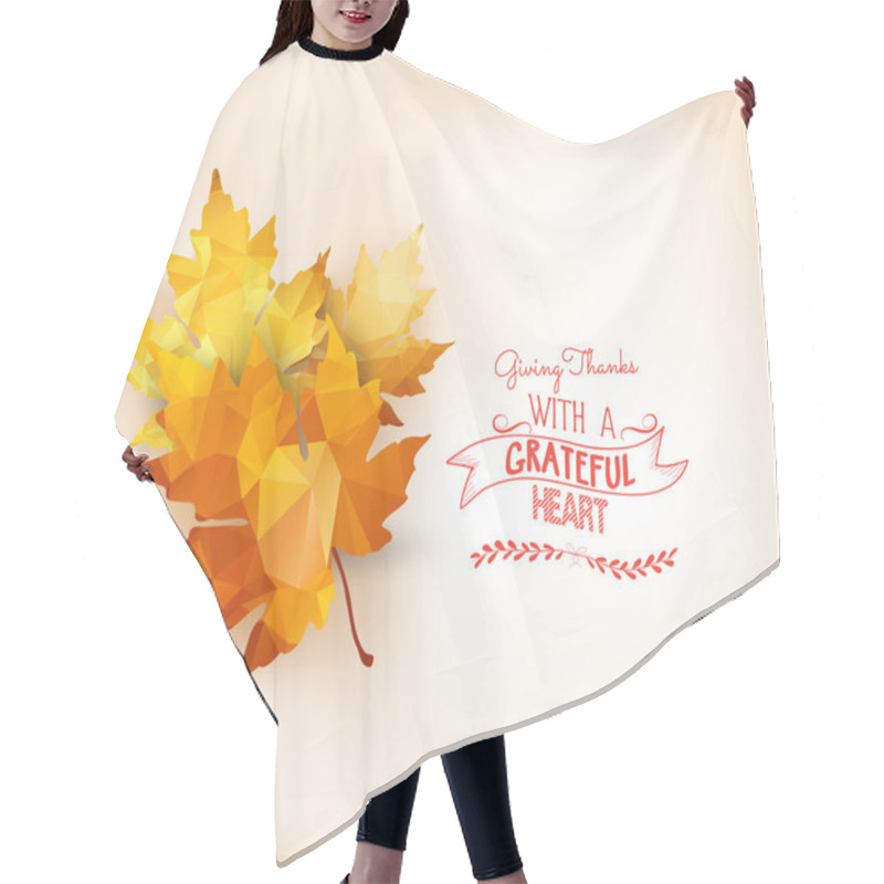 Personality  Autumn Background With Geometrical Leaves Hair Cutting Cape