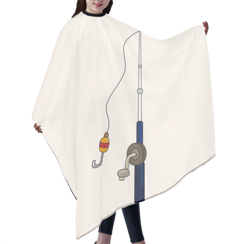 Personality  Fishing Rods Theme Elements Hair Cutting Cape