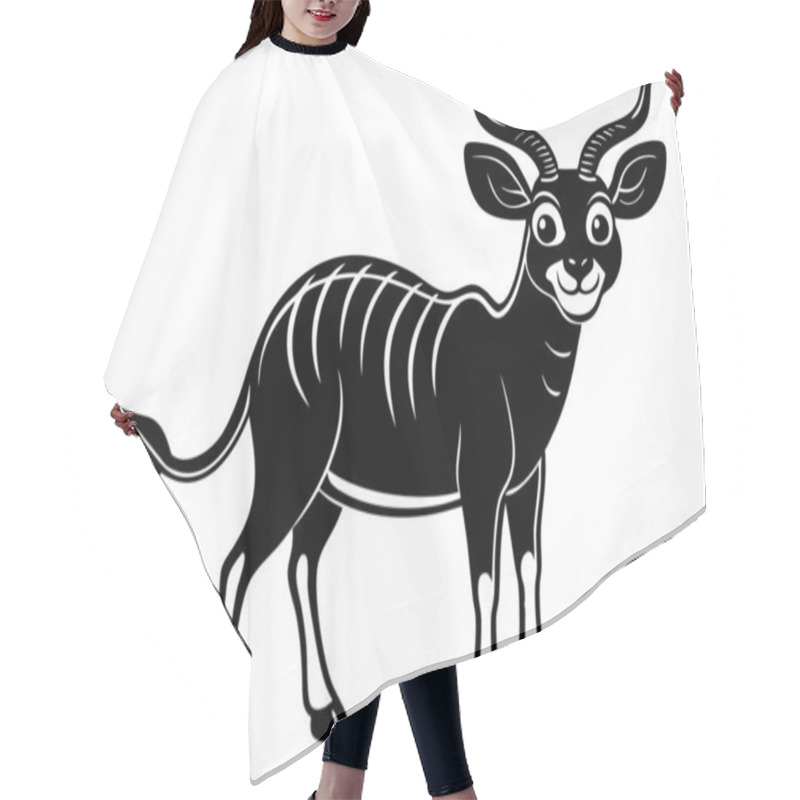 Personality  Cute Antelope With Big Eyes And Striped Legs In Cartoon Style Hair Cutting Cape