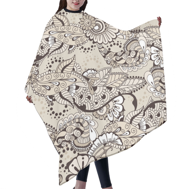 Personality  Seamless Pattern With Floral Elements Hair Cutting Cape