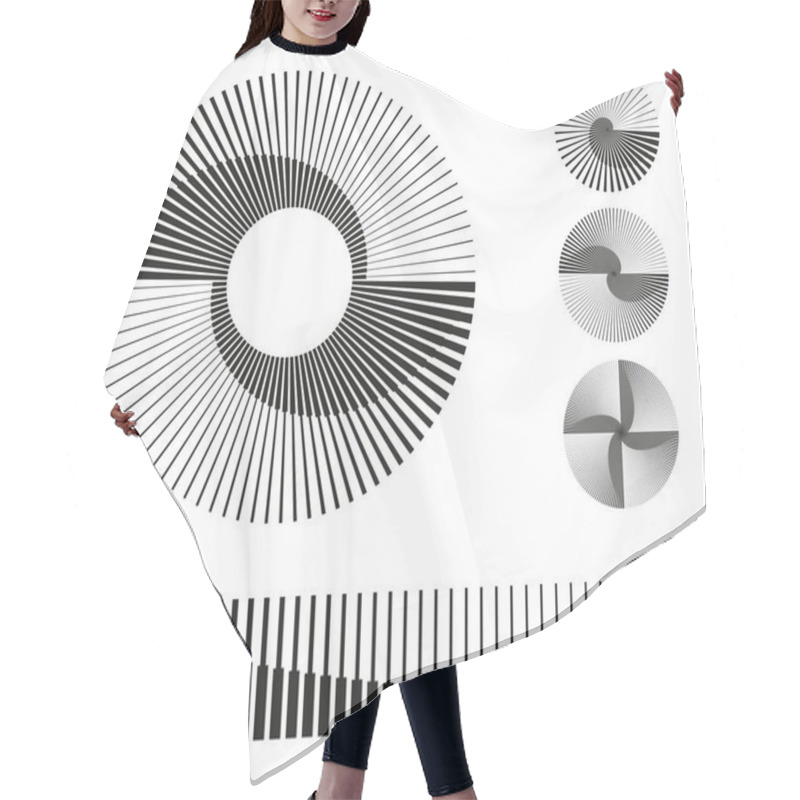 Personality  Set With Circles In Yin And Yang Style Hair Cutting Cape