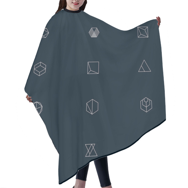 Personality  Illustration Abstract Regular Geometric Shapes Elements 12 Set Hair Cutting Cape