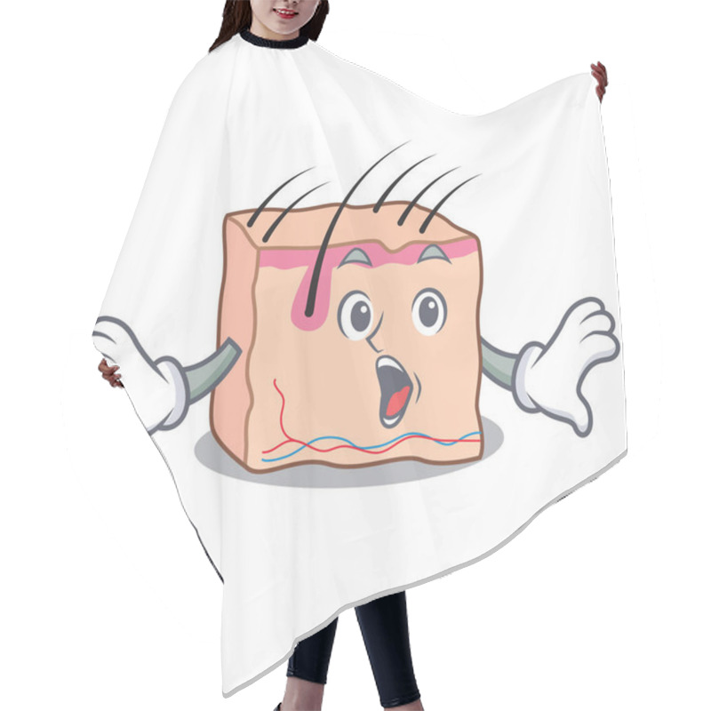 Personality  Surprised Skin Mascot Cartoon Style Hair Cutting Cape