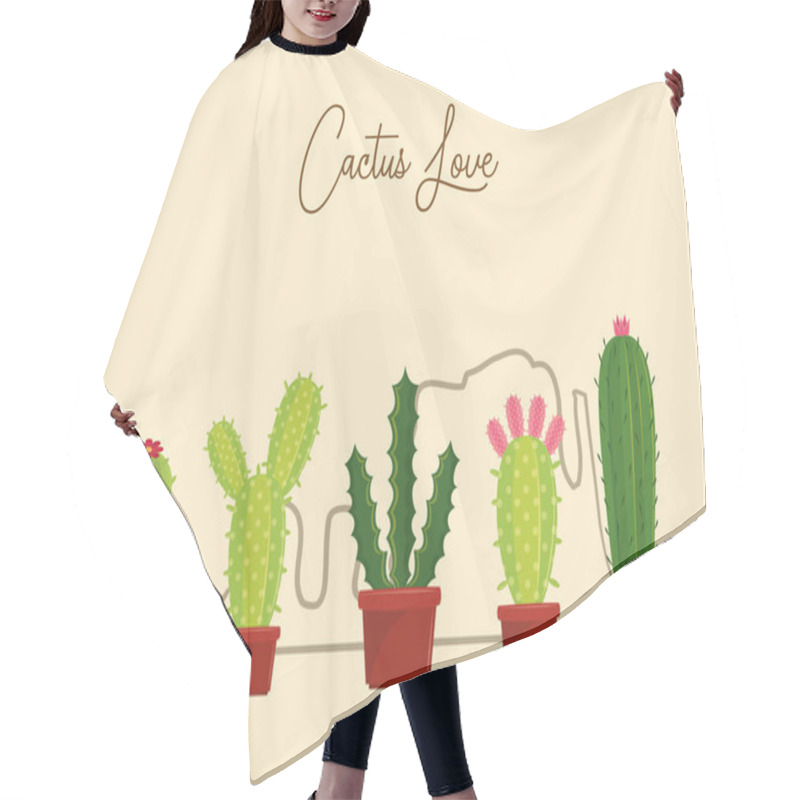 Personality  Cactus Love Cartoons Hair Cutting Cape