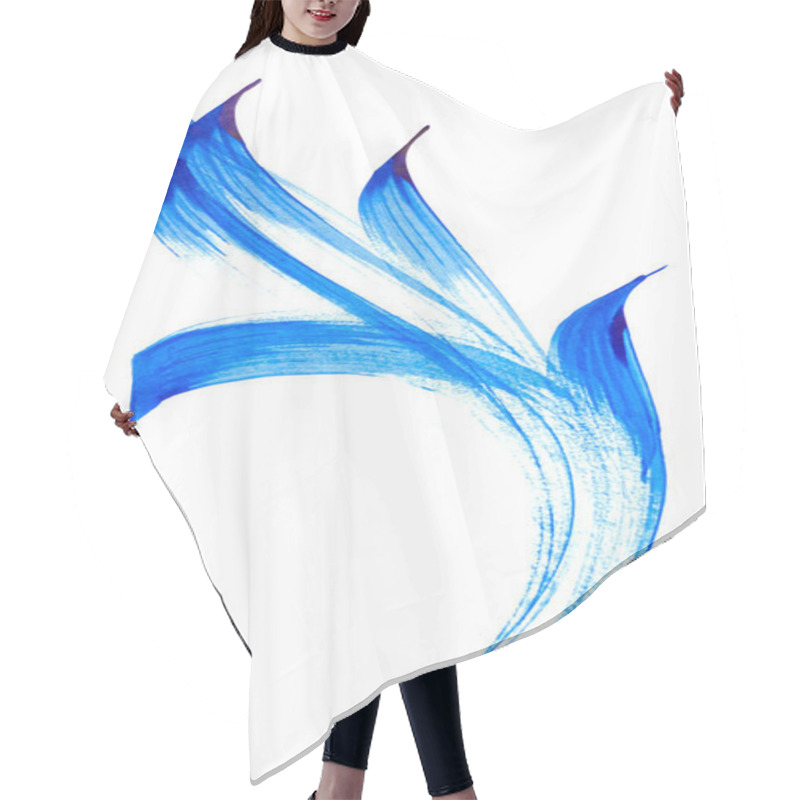 Personality  Blue Abstract Ink Strokes Isolated Hair Cutting Cape