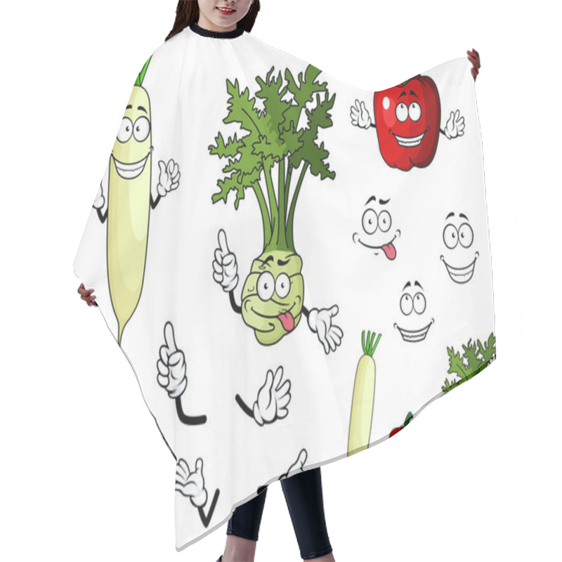 Personality  Turnip, Radish And Pepper Vegetables Hair Cutting Cape