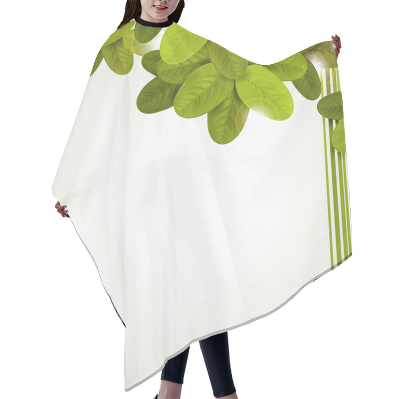 Personality  Season Tree With Green Oval Leaves Hair Cutting Cape