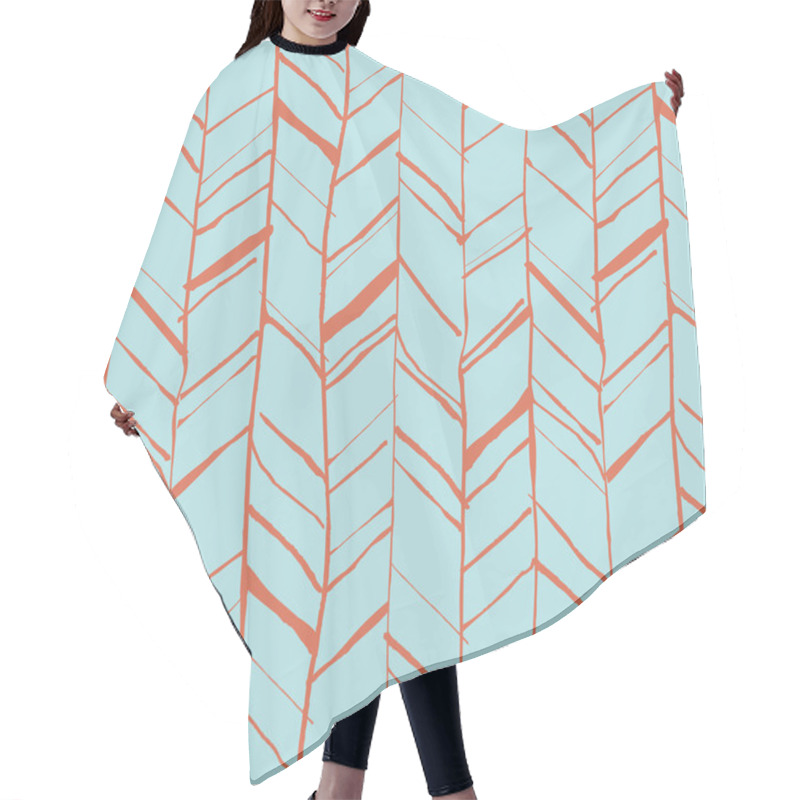 Personality  Hand Drawn Herringbone Pattern Hair Cutting Cape