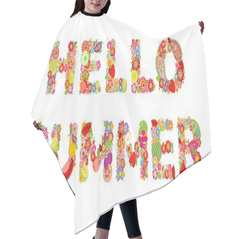 Personality  Hello, Summer! Print With Flowers And Fruits Hair Cutting Cape