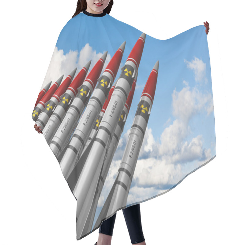 Personality  Nuclear Missiles Against Blue Sky Hair Cutting Cape