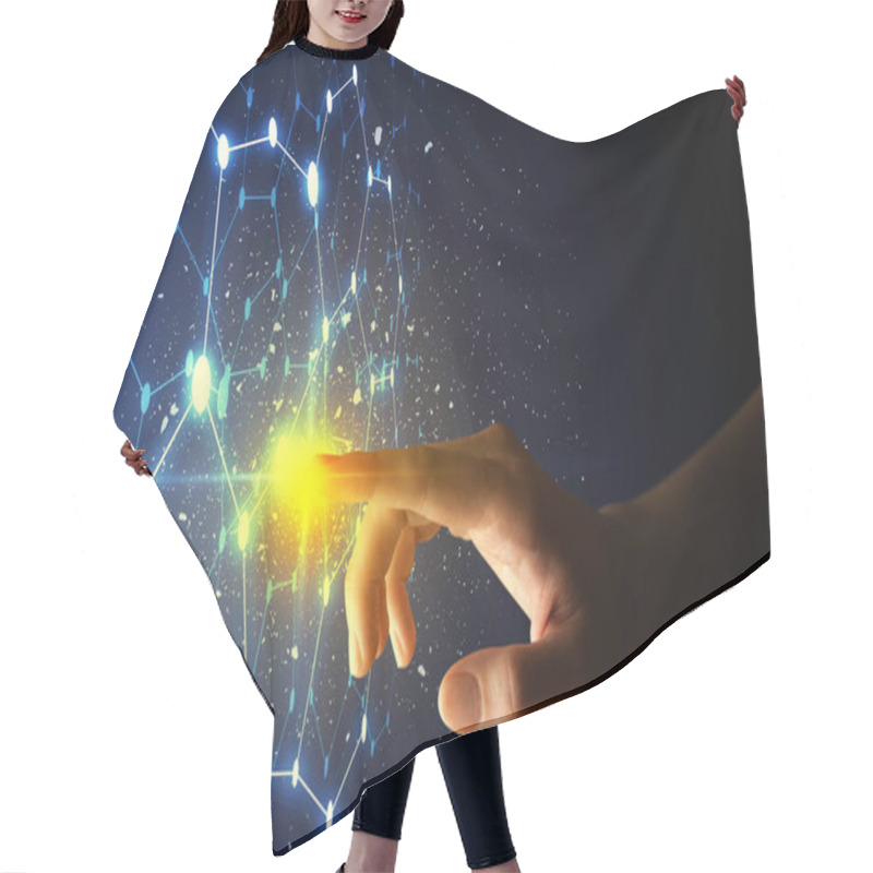 Personality  Finger Touching Interface Hair Cutting Cape