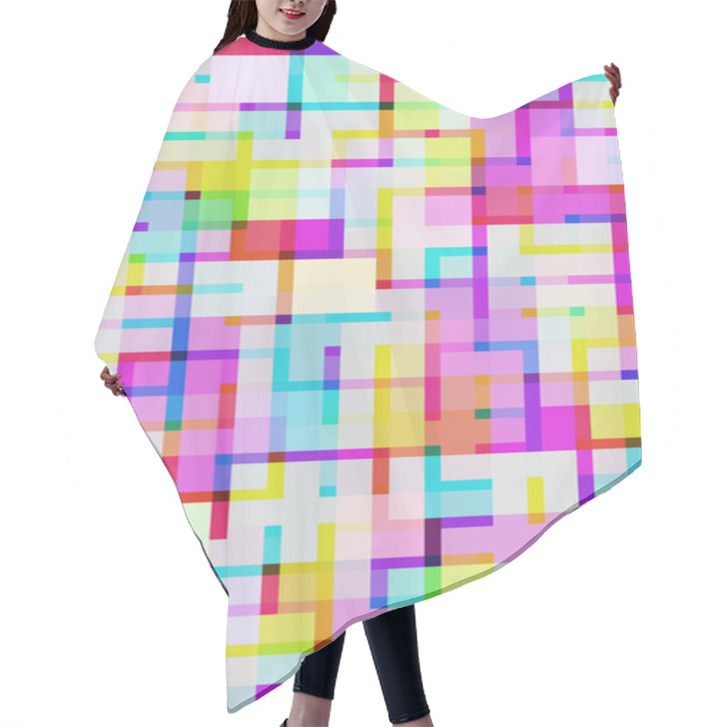 Personality  Vivid Digital Squares Hair Cutting Cape