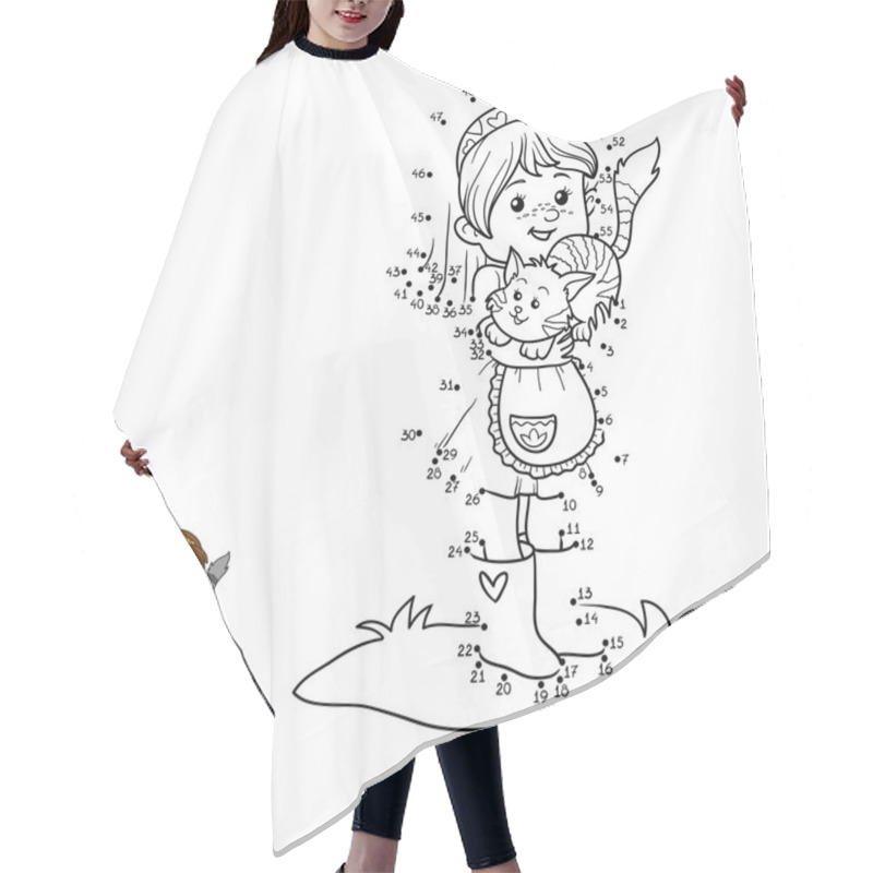 Personality  Numbers Game (little Girl With Cute Cat) Hair Cutting Cape