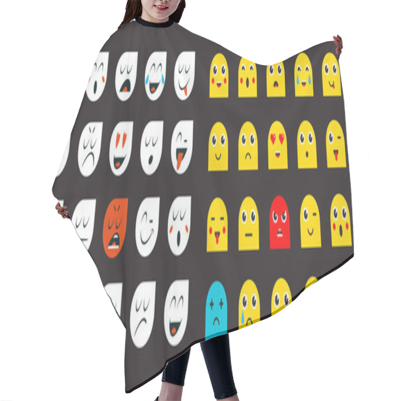 Personality  Set Of Emoticons For Devices Hair Cutting Cape